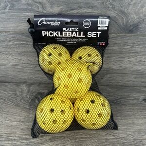 Champion Sports Plastic Pickle‎ Ball Set 6 Pack Yellow PB60TDSET USAPA